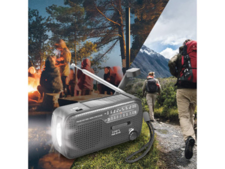 LogiLink Radio dynamo, panneau solaire & lampe de poche