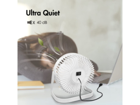 LogiLink Ventilateur de bureau USB, 40 dB, blanc