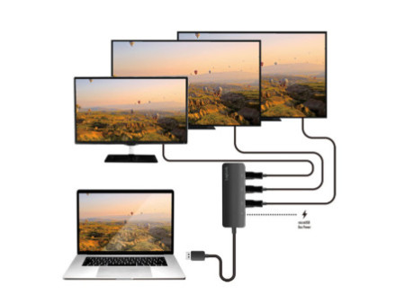 LogiLink Répartiteur 4K DisplayPort - HDMI, 3 ports, noir