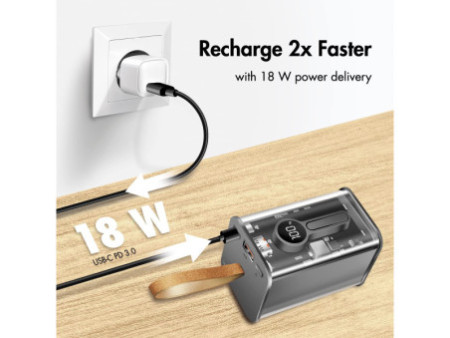 LogiLink Powerbank avec écran, 20.000 mAh, noir