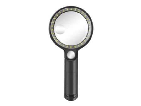 LogiLink Loupe avec manche, lampe UV & LED, rond, noir