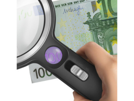 LogiLink Loupe avec manche, lampe UV & LED, rond, noir