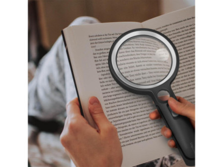 LogiLink Loupe avec manche, lampe UV & LED, rond, noir