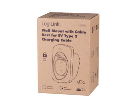 LogiLink Support mural pour câbles de chargement électrique