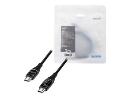 LogiLink Câble de chargement USB 2.0, C-mâle - C-mâle, 2 m