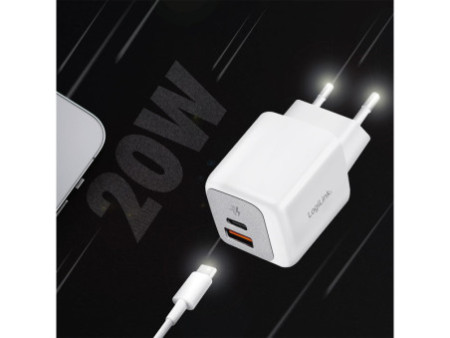 LogiLink Set de chargeurs rapides double USB, blanc