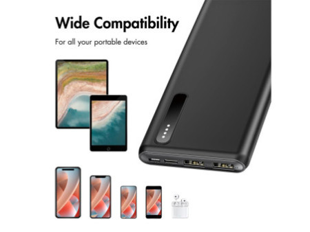 LogiLink Powerbank, 8.000 mAh, 2 USB-A, noir