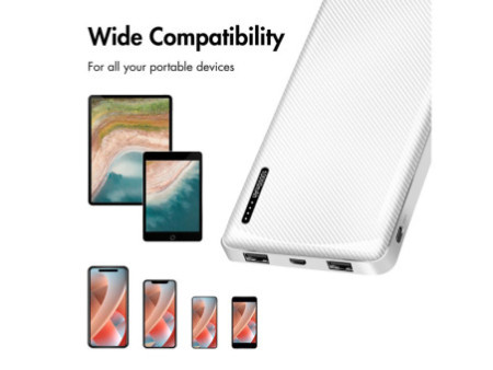 LogiLink Powerbank, 10.000 mAh, 2 USB-A, blanc