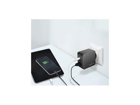 LogiLink Chargeur secteur USB, 1 USB-A, 1 USB-C, 45 watts