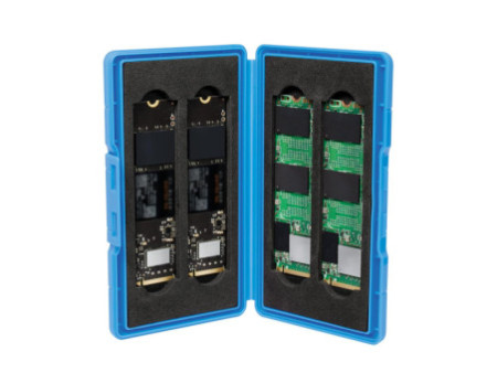 LogiLink Boîte de protection pour 4 SSD M.2 NGFF/NVMe, bleu