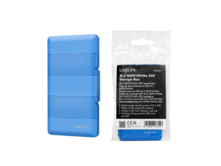 LogiLink Boîte de protection pour 4 SSD M.2 NGFF/NVMe, bleu