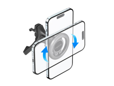 LogiLink Support magnétique 3 points pour smartphone, noir