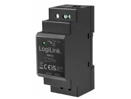 LogiLink Bloc d'alimentation pour rail DIN, 36 W, 24 V, noir