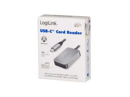 LogiLink Lecteur de cartes dual USB-C 3.2 Gen1, aluminium