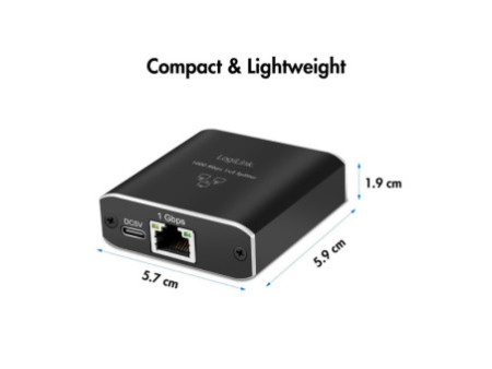 LogiLink Répartiteur Gigabit Ethernet, RJ45/USB-C - 2x RJ45