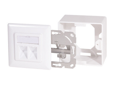 LogiLink Prise RJ45 cat.6, 2x RJ45, blindé, blanc