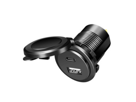 LogiLink Chargeur adaptateur allume-cigare, USB-A & USB-C