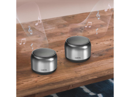 LogiLink Haut-parleur bluetooth V5.1, TWS, gris foncé/noir