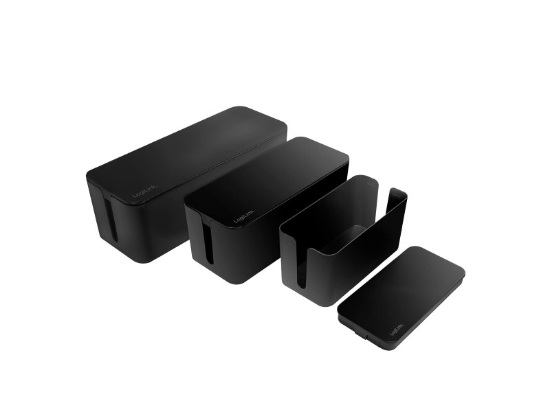 LogiLink Set de boîtes à câbles, 3 tailles, noir