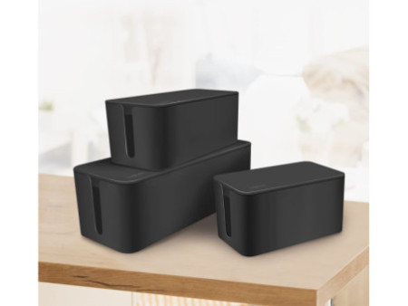 LogiLink Set de boîtes à câbles, 3 tailles, noir