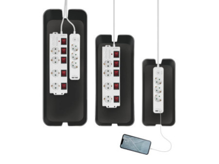 LogiLink Set de boîtes à câbles, 3 tailles, noir