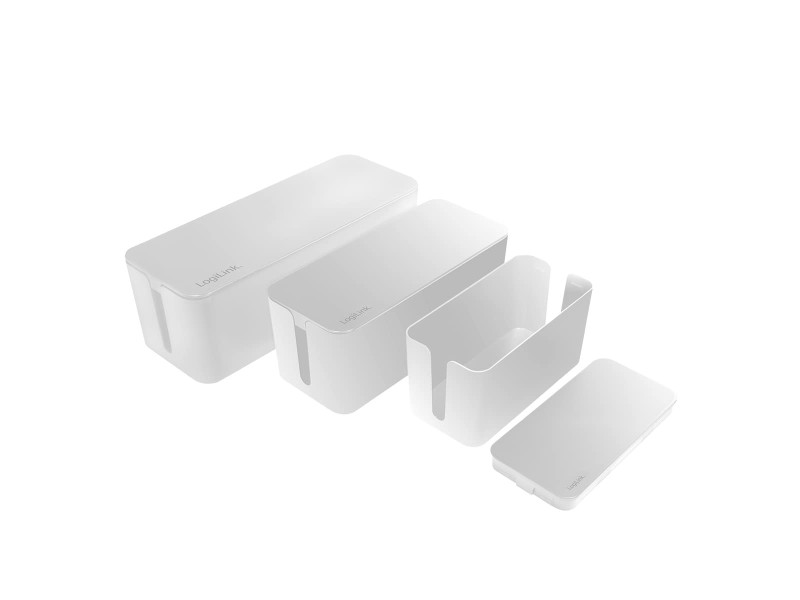 LogiLink Set de boîtes à câbles, 3 tailles, blanc