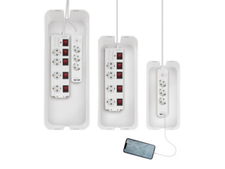 LogiLink Set de boîtes à câbles, 3 tailles, blanc