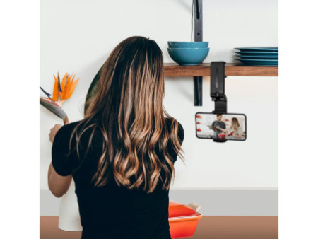 LogiLink Support pour smartphone, à pince, pliable, noir