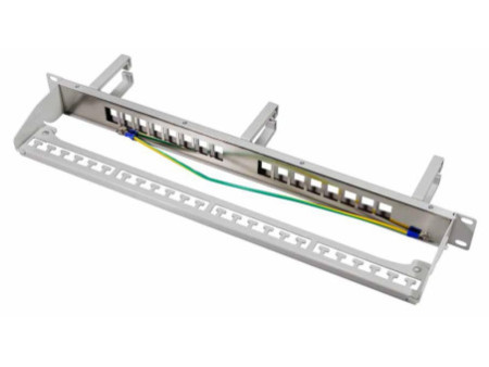 LogiLink Panneau de brassage Keystone 19', 16 ports, gris