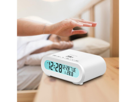 LogiLink Radio-réveil digital avec veilleuse, blanc