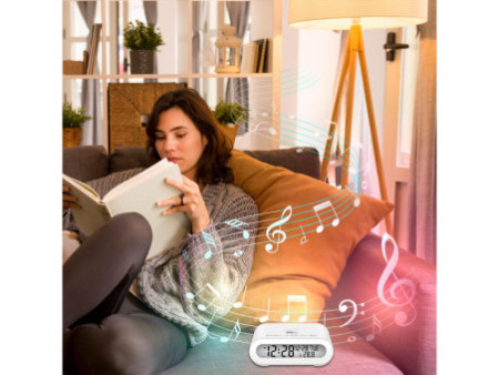 LogiLink Radio-réveil digital avec veilleuse, blanc