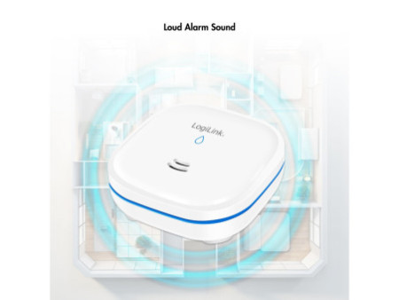LogiLink Détecteur de fuite d'eau, alarme: env. 85 dB, blanc
