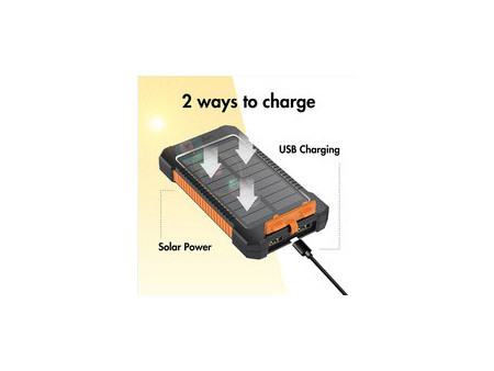 LogiLink Powerbank solaire, 6.000 mAh, noir/orange