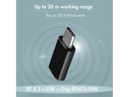 LogiLink Adaptateur USB-C (Gen1) - Bluetooth 5.3, noir