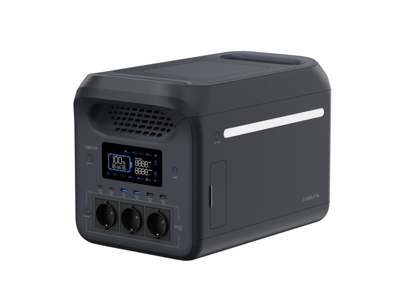 LogiLink Station de charge mobile, 1.800 watts, noir