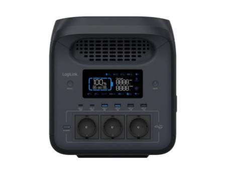 LogiLink Station de charge mobile, 1.800 watts, noir