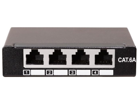 LogiLink Mini-répartiteur, cat. 6A, 4 ports, noir