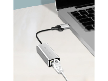 LogiLink Adaptateur réseau Ethernet USB vers RJ45, gris