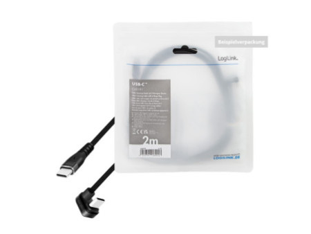 LogiLink Câble USB 2.0, USB-C mâle - USB-C mâle, 1,0 m, noir