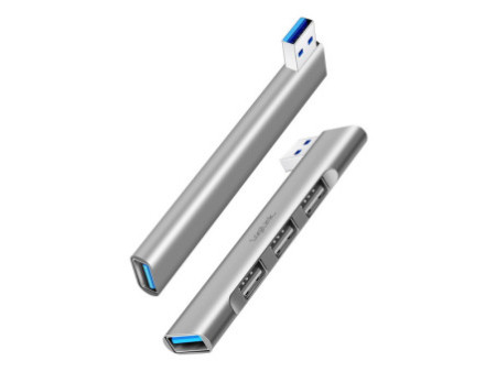 LogiLink Hub USB 3.0 Ultraslim, 4 ports, boîtier aluminium