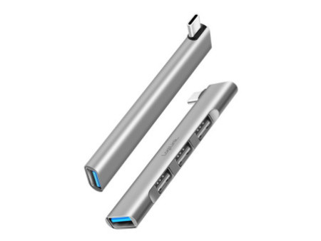 LogiLink Hub USB 3.0 Ultraslim, 4 ports, boîtier aluminium