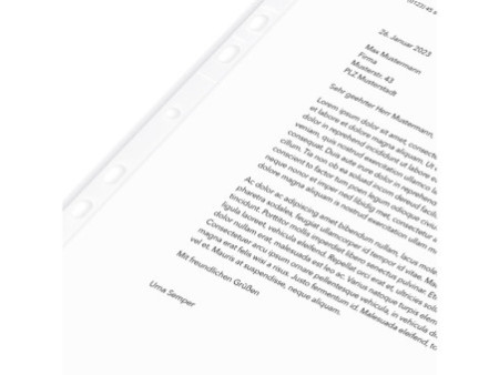 proOFFICE Pochette perforée, A4, PP, 60 microns, transparent