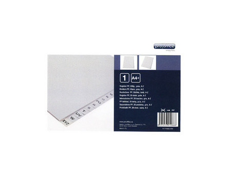 proOFFICE Intercalaires en plastique, A-Z, A4, maxi +