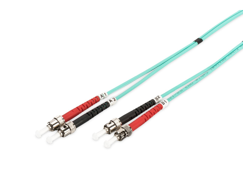 DIGITUS Câble patch à fibres optiques, 2xST - 2xST,OM3, 1m
