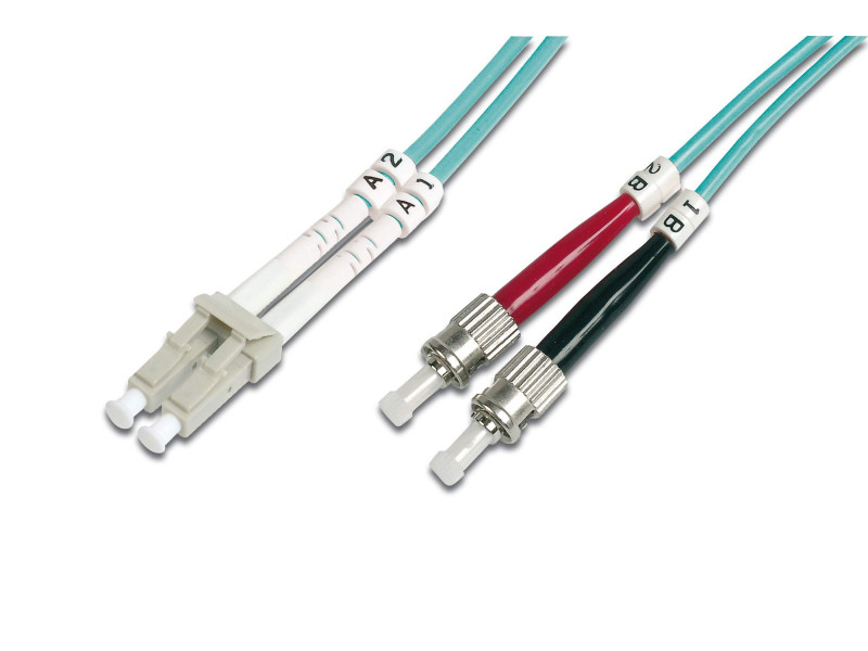 DIGITUS Câble à fibres optiques OM3, mâle LT - mâle ST, 3 m