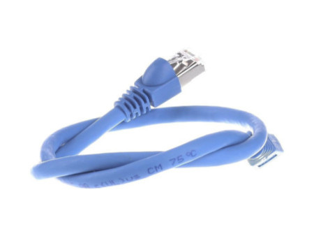 Telegärtner Câble patch Cat.6A (profond), S-FTP, 0,5 m, bleu