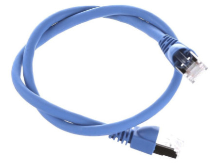 Telegärtner Câble patch Cat.6A (profond), S-FTP, 0,5 m, bleu