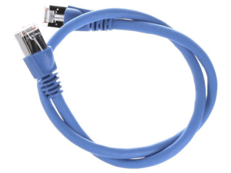 Telegärtner Câble patch Cat.6A (profond), S-FTP, 0,5 m, bleu