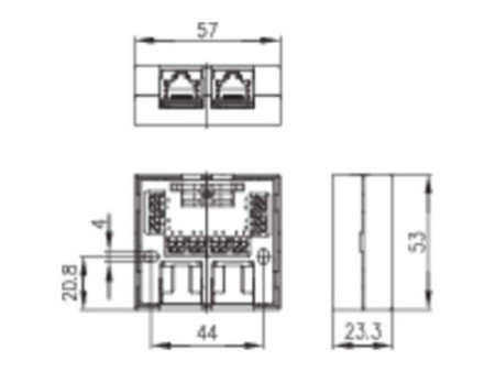 Telegärtner Boîte de raccordement VAD Cat.6 Ea, 2 x RJ45,
