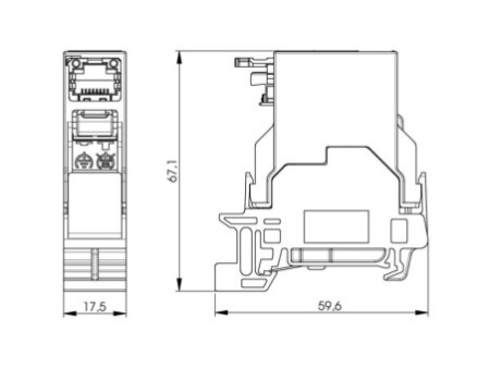 Telegärtner Connecteur pour rail STX, + module B RJ45